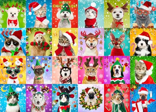 2024 Christmas Jigsaw Puzzles 1000 Piece for Adults-Christmas Pets puzzle adults 1000 piece puzzle 2024 Christmas jigsaw puzzles 1000 Piece for Adults Festival Puzzle