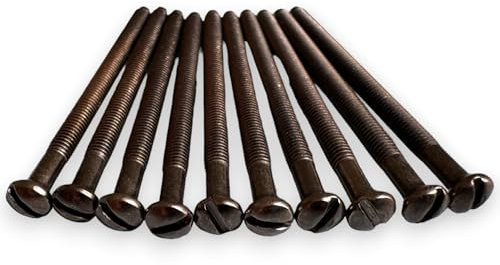 Pack of 10 Electrical Screws 50mm Black Nickel M3.5 - Long Socket Screw Switch Plugs Fixings Raised Slotted Head - Durable Hardware for Electrical Installations, Repairs Outlets Switches and Sockets
