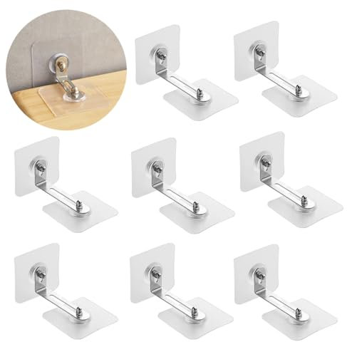 YUBBYSTU Lot de 8 Fixations murales pour Meubles,Aucun Perçage Requis pour Meubles Kit d'ancrage de Meubles Meublesmeubles Anti - Chute sans Foret