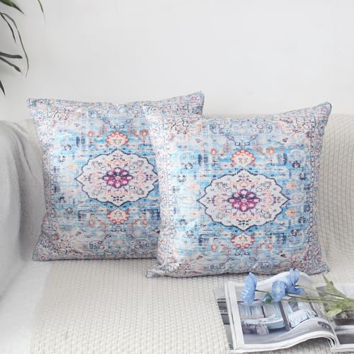 OYIMUA Kissenbezug Boho 45x45 2er Set Kissenbezüge Beige Weich Samtkissen Deko Couchkissen Kissenhülle Quadratisch Sofakissen Vintage Abstrakte Kissen Aesthetic Deko Wohnzimmer Modern Dekokissen