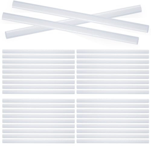 Hocansen 40 Pezzi Bastoncini Stick Colla Caldo 11x190mm Bastoncini di Colla Stick Hot Melt Trasparente Barre di Gomma Termiche Bastone Della Colla per Pistola Fai da Te (RJB/11x190)