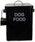Dog Food or Dog Treat Storage Tin with Lid with Scoop Non Slip Pads (Black, Dog Food)