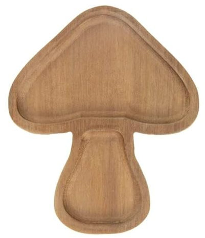 Fyne-Finds Rustic Mushroom Wooden Section Plate Autumn Snacks Nuts Fruits Serving Portion Tray Gift