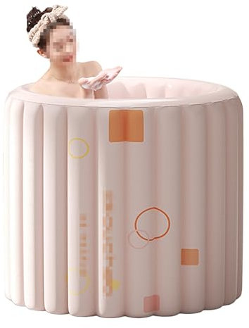 Baignoire Gonflable Adulte, Baignoire Pliable Adulte Ronde, Baignoire de Douche, Baignoire sur Pied pour Les Petites Salles de Bains Capacité de Charge de 100kg(Pinkss)