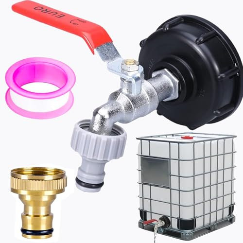 HUFHNWSO Bouchon Cuve,IBC Robinet Cuve 1000l,1/2,Raccord Cuve 1000 litres,s60 x 6 IBC Adaptateur Robinet Cuve 1000l Plastique 1/2