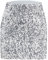 Durio Pailettenrock Für Damen Glitzer Rock Kurz Damen Sexy Midi Skirt Hüftrock mit Elastische Taille Party Rave Outfit Silber 2XL