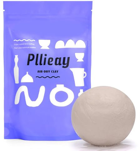 Pllieay Lufttrocknender Ton 0.5 kg Töpferton Lufthärtend Weich Geschmeidig Soft Ton Weiß Natürlicher Air Dry Clay Ton Lufttrocknend Ton Selbsttrocknend Ton Lufttrocknend Weiß