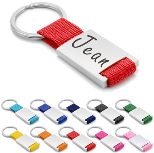 ibera gifts - Porte clé personnalisé en métal, porte clef personnalisable, porte clé personnalisé (Rouge)