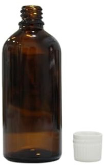 KINEPHARMA Braunglasflasche 100 ml Packung mit 10 Stück mit Schraubverschluss | Hermetische Apothekerflasche für Labor, Flüssigkeiten, ätherische Öle