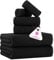 Casa Copenhagen Popcorn Textured 6-teiliges Handtuch Set - Schwarz, 550 g/m², 2 Bade, 2 Hand, 2 Waschlappen Handtüchern Baumwolle Rau und zäh Einsatz Geschenkset für Badezimmer