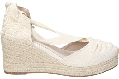 Skydiva Alpargatas con Cuña para Mujer, Yute de Esparto Natural, Espadrilles con Cintas para Tobillo, Cuña Media (Beige, Sistema Tallas Calzado EU, Adulto, Mujer, Números, Mediano, 37)