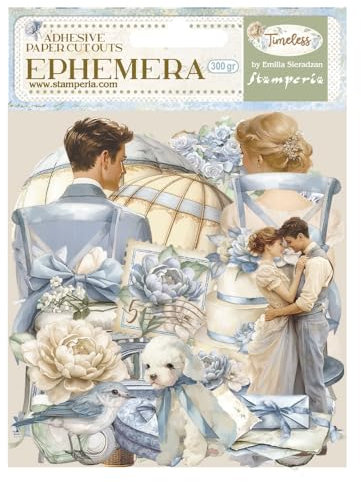 Stamperia - Ephemera for Scrapbooking, Albums, Card Making, Bullet Journalling and More, Adhesive Paper Cut Outs, Easy to Apply, Perfect for Hobbies, Crafts, and Gifting (Timeless)