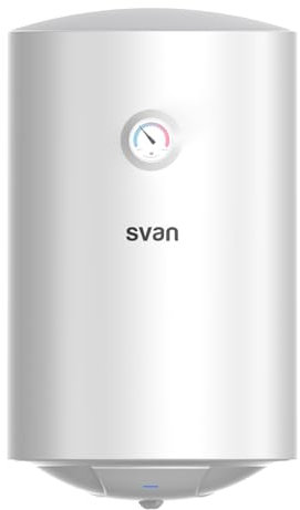Svan Termo Eléctrico Vertical 30 Litros ST3001S. Instalación Vertical, 1500W, Incluye Kit de Montaje, Resistencia de Acero inoxidable, Blanco, Eficiencia Energética Clase C