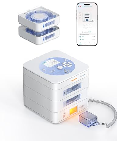 Ideerfit 28-Day Automatic Pill Dispenser, 2 Trays, App and LCD | On-device setup, digital lock, sound and light alerts, white, for seniors and carers