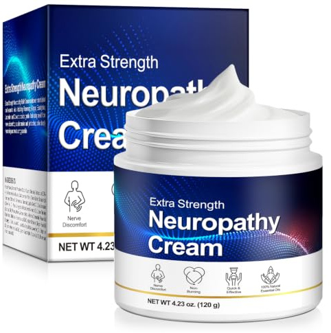Neuropathy Nerve Cream,Max Strength No-Mess Topical for Toes, Feet, Fingers, Hands, Legs & Arms, 4.23oz