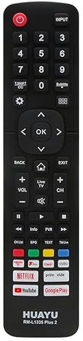 Telecomando Universale compatibile con Smart TV HISENSE TV LCD e LED con pulsanti Netflix, Prime Video, Google Play - RM-L1285+ - Nero