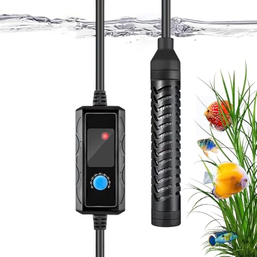 Genérico Chauffage d'aquarium - Thermostat 100 W pour eau douce avec ventouses, pour étangs Betta, tortues, reptiles et aquariums d'eau douce et salée avec faible niveau de