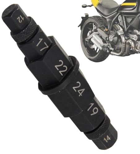 Attrezzo per asse moto 12-24mm – Presa per asse esagonale in acciaio al carbonio ṕer la rimozione del perno della ruota anteriore e del dado 'ásse, strumento di riparazione universale p̀er manuten