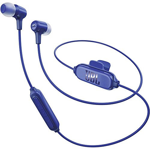 JBL E25 BT In-Ear Wireless Bluetooth Headphones, Universal Remote with Built-In Microphone, 8 Hours of Music Playback, Blue