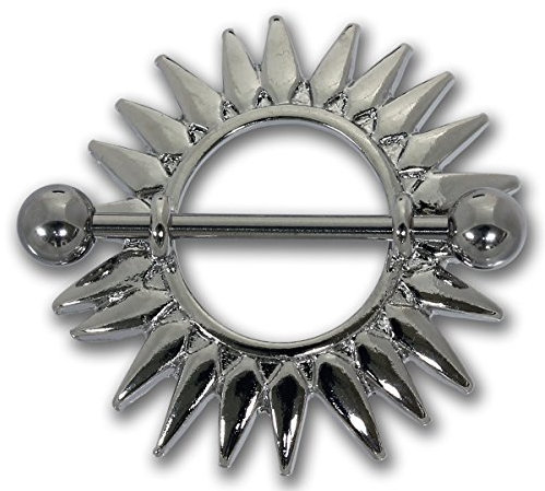 Pain-is-Art Brustwarzenpiercing Sonne 5 aus Chirurgenstahl Nipple Shield Brustpiercing