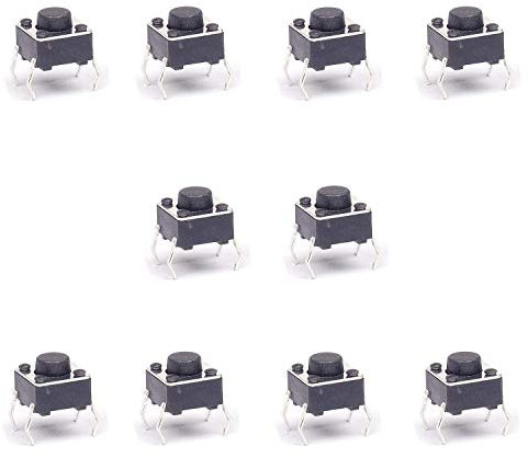 Movilideas - 10x Micro Pulsador SWITCH 6x6x5 mm PCB 4 PINES CORTOS.
