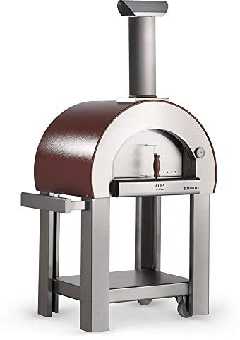 Alfa Forno A Legna Da Esterno In Acciaio Pizza 5 Minuti Rosso Antico