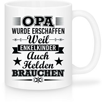 Shirtinator Opa Geschenk Tasse mit Spruch I Opa Enkelkinder Helden I Geschenkidee-n Geschenke für Opa Geburtstag Weihnachten