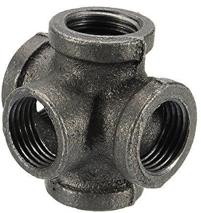 Tutoy 1/2 3/4 1 5 Vie Tubo Raccordo in ghisa malleabile Nero Tubo di Uscita Femmina connettore - 3/4 Pollici