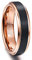 NUNCAD Wolfram Ring 6mm Rosegold Damen/Frauen/Mädchen Unisex Fashion Ring für Geschenk Hochzeit und Alltag Größe 62.0 (19.7)