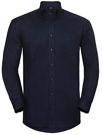 Russell Collection Mens Long Sleeve Easy Care Oxford Shirt (17.5inch) (Bright Navy)
