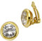 Zeeme Silber Damen Ohrclip 925/- Sterling Silber 1,5cm Glänzend Zirkonia gelb 18,32ct. 358220465-1