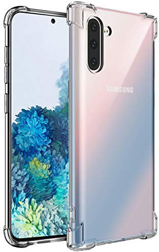 Verco Handyhülle für Samsung Galaxy Note 10, Anti Shock Schutzhülle für Samsung Galaxy Note 10 Hülle Silikon [Display- & Kameraschutz] Weiche Flexible TPU Hülle, Transparent