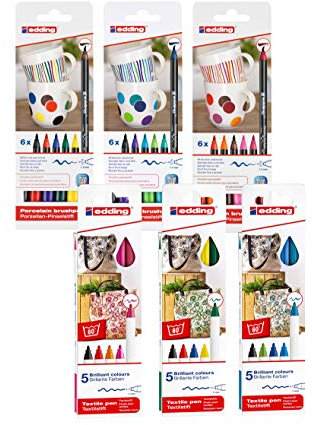 edding 4200 Porzellan-Pinselstifte Textilstift 33-tlg. Kreativset MARKIERSTIFT Kanten