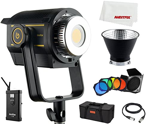 Godox VL150 VL200 VL300 COB Video LED Lights 5600K Day Light CRI 96+ TLCI 95 For Ideal Light Source For Still Life Photography Studio Interview Lighting Video Filming(VL150+BD-04)