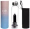 SAOI Kristall-Wasserflasche – schwarzer Obsidian-Edelstein infundiertes Elixier – natürliche Wellness-Heilung – Glas/Edelstahl