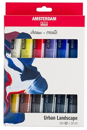 Amsterdam Standard Serie Acrylfarben Set | Stadtlandschaft Set (12 x 20 ml Tuben) | Mischfarben perfekt für Urban Sketching