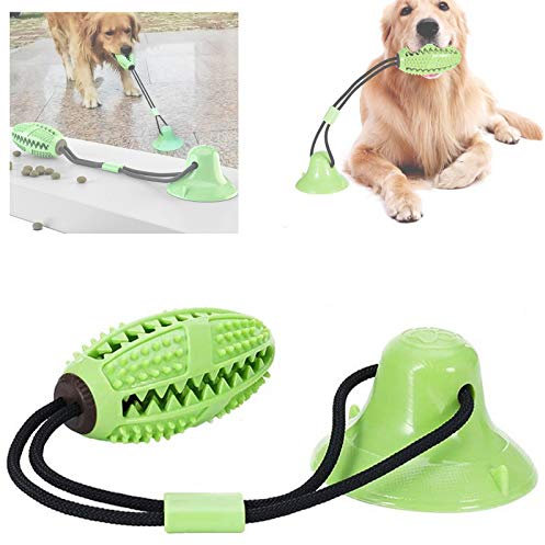 Vandove Hundespielzeug mit Saugnapf Hund Ball, Kauspielzeug Spielzeug Molar Kauspielzeug Pet Molar Chew Spielzeug Reinigung Zähne Kugel, für Kleine Mittlere Große Hunde (# 1 grün)