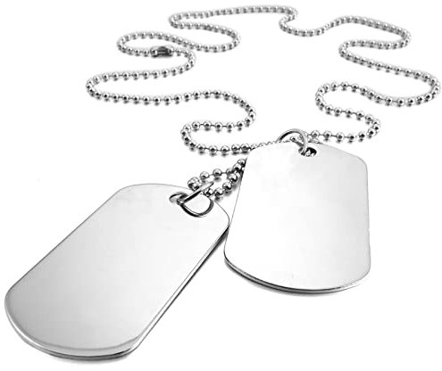 NEHZUS Edelstahl-Kreuz-Schmuck, für Herren und Damen, personalisierte Halskette, Erkennungsmarken-Anhänger, Militärmarke mit Worten, personalisierbare Gravur, inspirierende Halskette