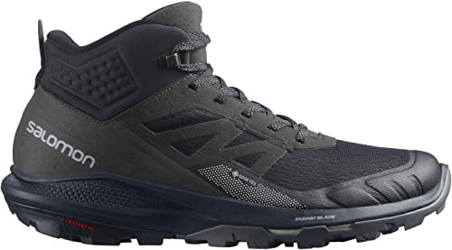 Salomon Herren Outpulse Mid Gore-tex Hiking Boots for Men Kletterschuh, Black Ebony Vanilla Ice, 46 2/3 EU