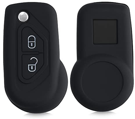 kwmobile Accessoire clé de Voiture Compatible avec Citroen DS3 C3 2-Bouton - Coque en Silicone Souple pour Clef de Voiture Noir