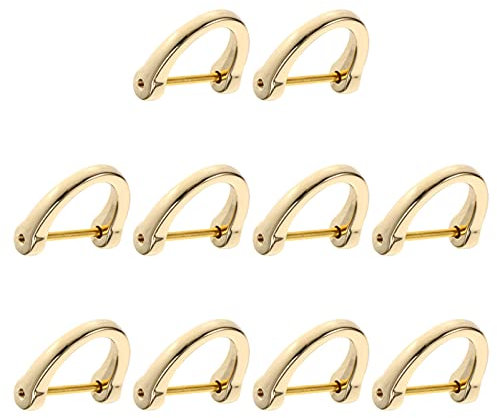 Luxshiny 10 Stück D-Ringe Taschenzubehör D-Förmige Ringe Schlüsselanhänger Zubehör Für Diy Handtaschen Gürtel Haken Und Schlüsselringe Goldfarben