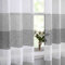 Vision Home Gestreifte transparente Vorhänge, grau und anthrazit, Bauernhaus-Fensterpaneele, 160 cm Länge, Leinen, rustikal, lichtfilternd, 101.6 cm Bx63 cm Lx2, Musterübereinstimmung