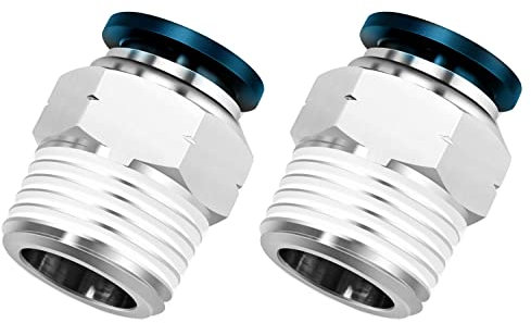 HUAZIZ 2 Pcs Raccordi Dritti Collegamento Rapido,Pneumatico Spingere in Raccordo,Raccordi ad Aria Pneumatica,12 mm, Filettatura 1/2 NPT, per Strumenti Pneumatici