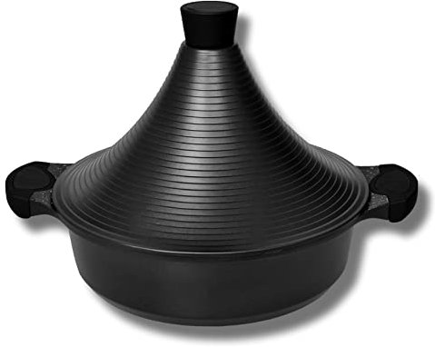 Cflagrant® Tajine Marocain Façon Pierre Induction avec Couvercle Revêtement sans PFOA (28cm)