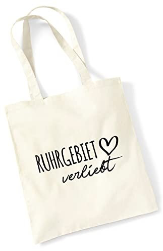 Huuraa Jutebeutel Ruhrgebiet verliebt Stoffbeutel Baumwolle 10 Liter Natural mit Namen deiner lieblings Region Geschenk Idee für Freunde und Familie