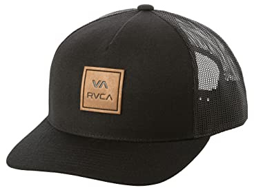 RVCA Mens Trucker Hats - VA ATW Curved Brim Trucker (Black, One Size)