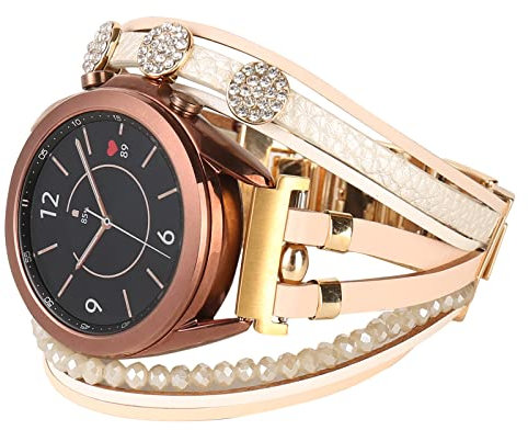 KONAFEI Bracelet en Cuir Avec Boucle en Métal Compatible Avec Samsung Galaxy Watch 7/FE/6/5/4/3/Active 2 40mm 44mm/5 Pro 45mm/6&4 Classic 43/47mm/42/46mm/3 41mm, 20mm