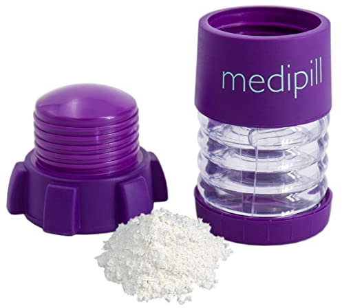 MEDIPILL - Broyeur à Comprimés Manuel | Ecrase Médicaments en Fine Poudre | Plastique Sans BPA | Une Pièce | MED-BRM