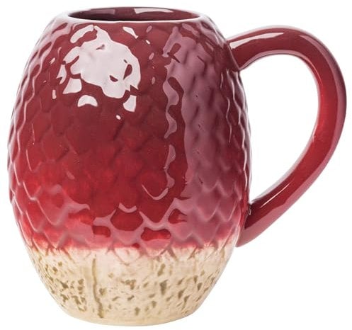 Silver Buffalo Game of Thrones Red Dragon Egg Ceramic 3D Sculpted Mug, 20 Ounces
