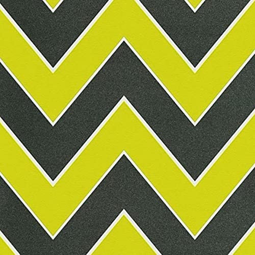 Metropolis Zig Zag Lime Green Black Wallpaper - Modern Feature Glitter Effect - Textured Paste The Wall Vinyl
